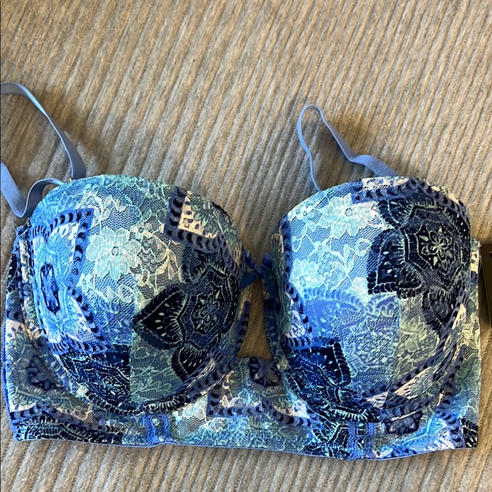 Body Frosting Blue Padded Bra with Underwire
